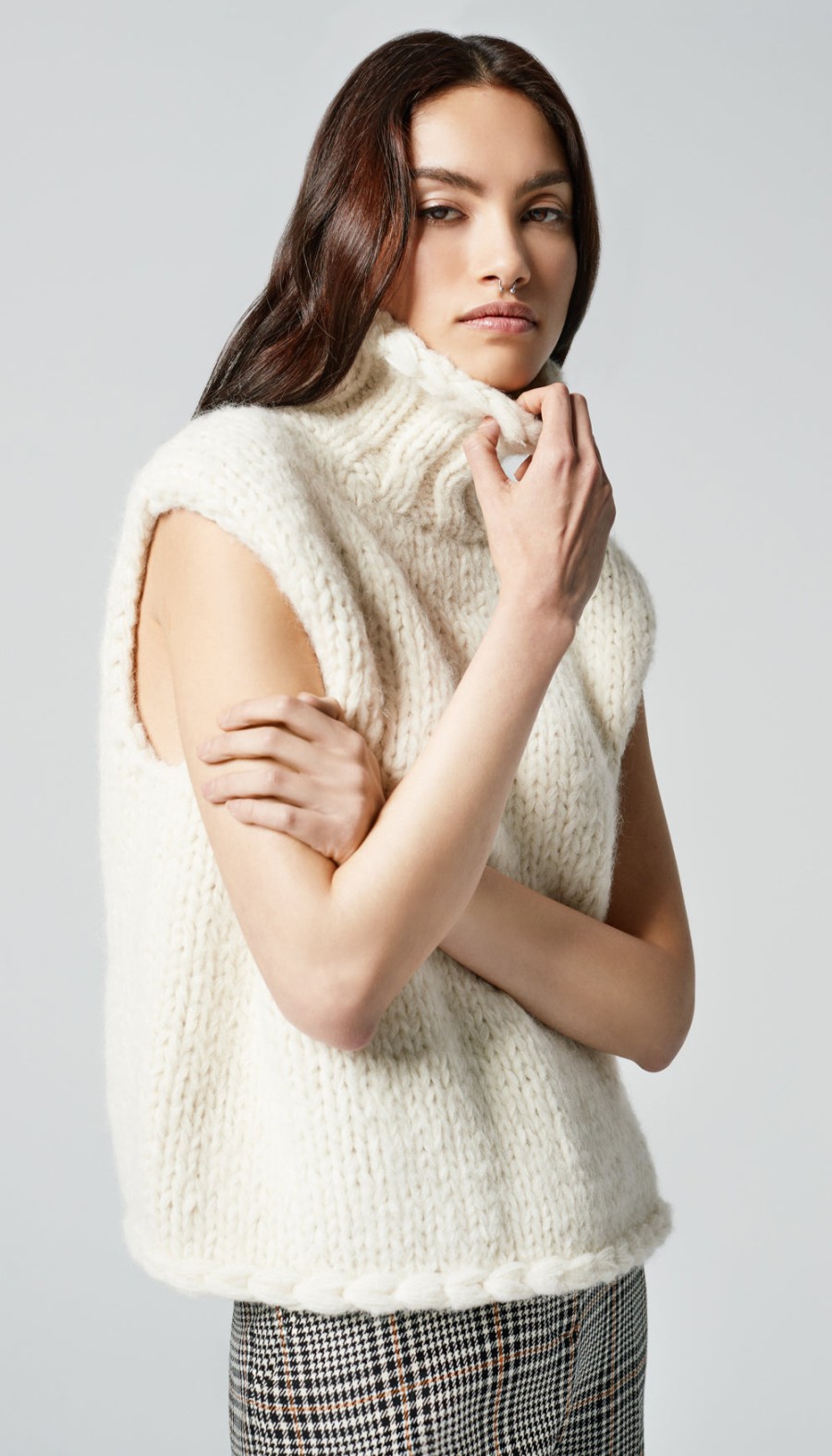 ShopSmythe Handknit Sleeveless Turtleneck | Sweaters