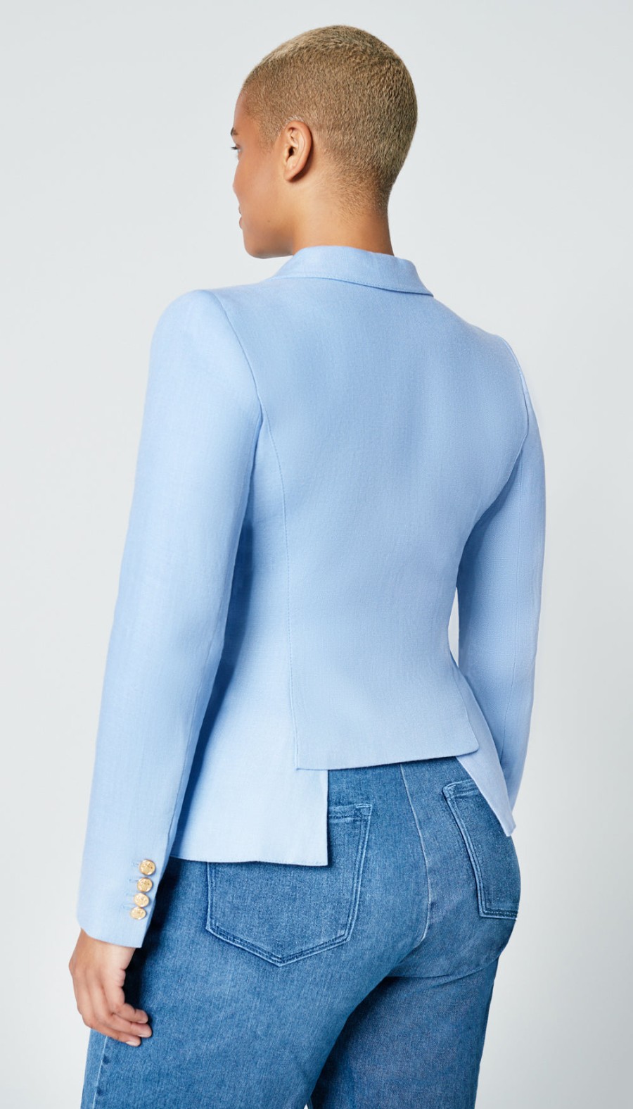 ShopSmythe Linen Duchess Blazer Periwinkle | Duchess & Wrap Blazers