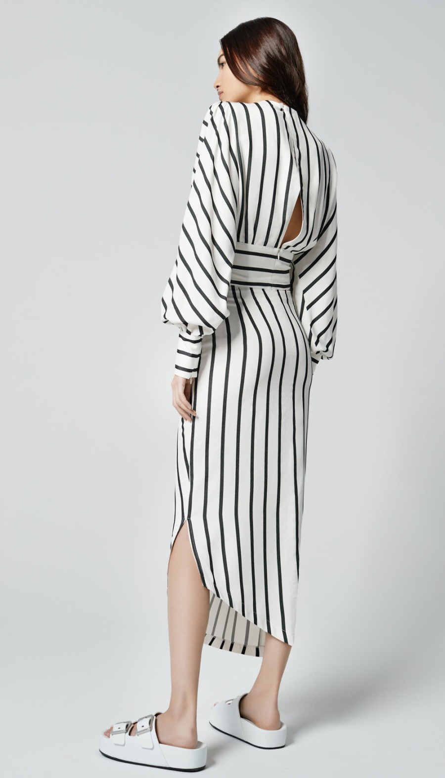 ShopSmythe Draped Midi Dress | Dresses