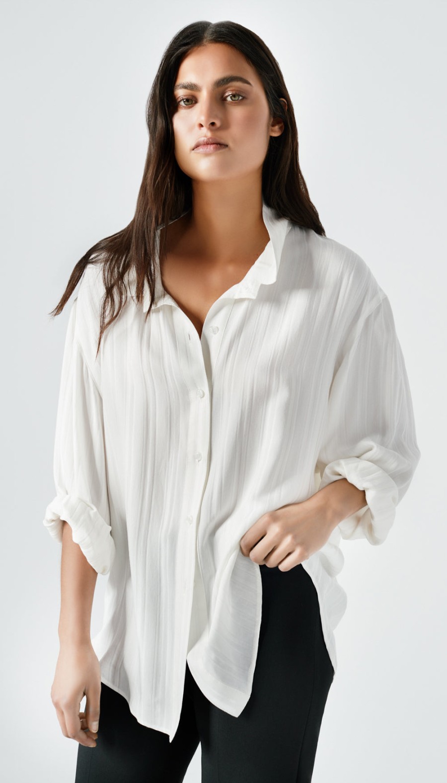 ShopSmythe Fluid Drop Shoulder Blouse | Tops