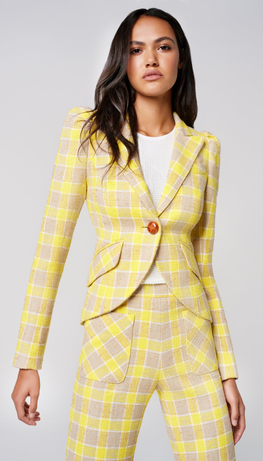 ShopSmythe Pouf Sleeve One Button Blazer | Blazers