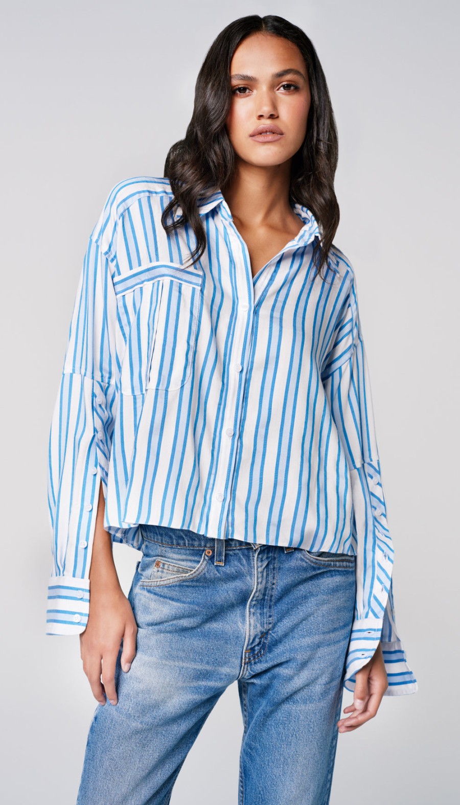 ShopSmythe Button Sleeve Shirt | Tops