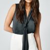 ShopSmythe Sleeveless Tie Neck Shell | Tops